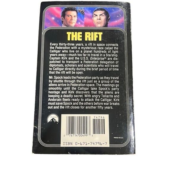 Star Trek The Rift Book #57 Vintage Paperback by Peter David - Picture 2 of 6